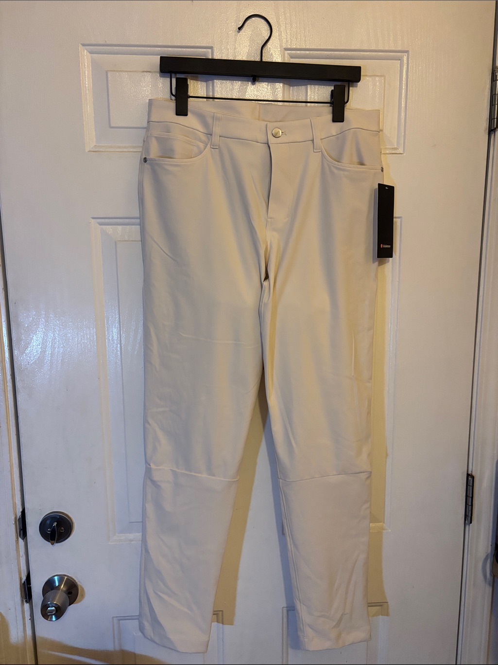 Lululemon Abc Slim-Fit 5 Pkt Pant 34l *Warpstreme, Light Ivory, Size 32